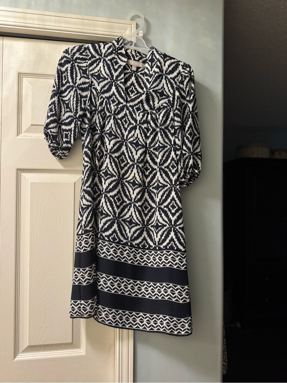 Banana Republic Black and White Geometric Mini Dress